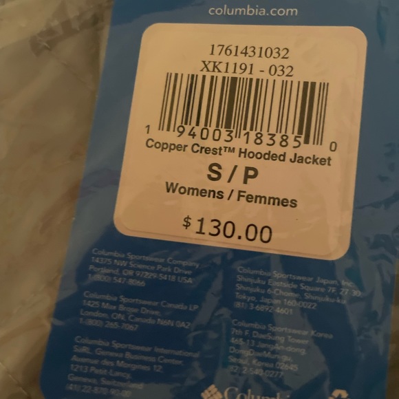 SOLD-Columbia Copper Crest Hooded Winter Jacket Women’s Small NWT Fairwinds Grey - Picture 3 of 3